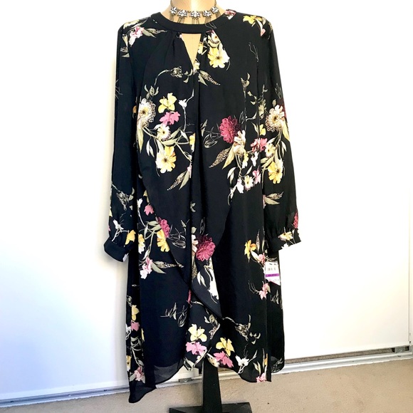 Thalia Sodi Dresses & Skirts - 🌼Thalia Sodi XXL black floral print dress🌼